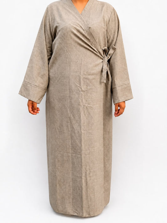 Abaya longue large avec noeud